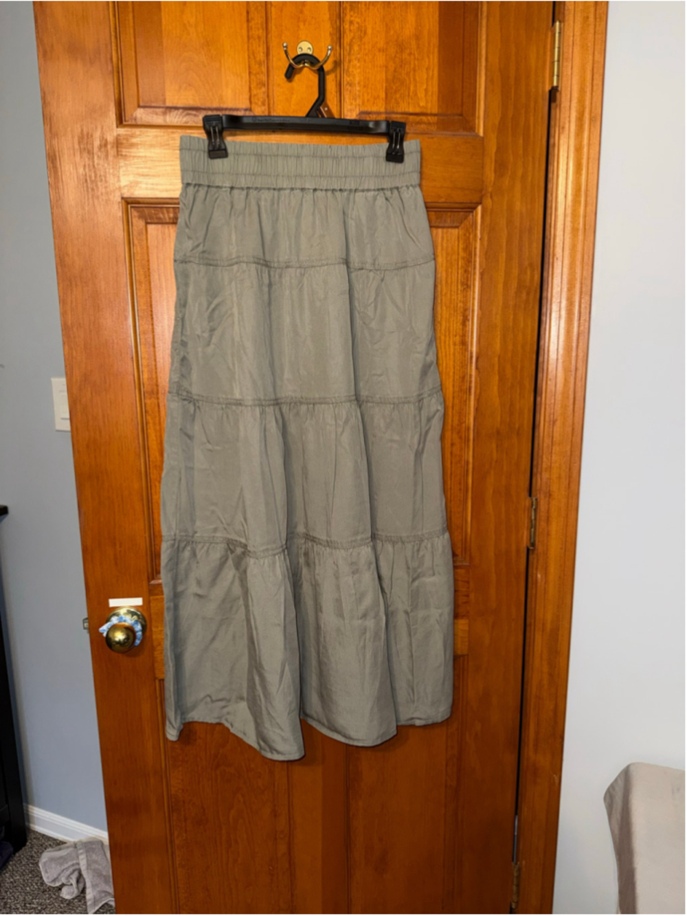 Women's Quince Tencel Tiered Maxi Skirt Olive Size XS